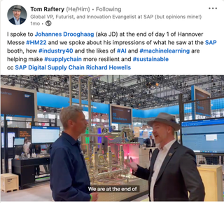 Tom Raftery - 55 Supply Chain Influencers Blog