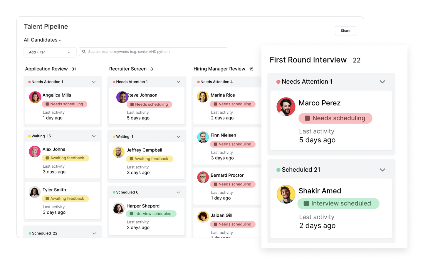 Talent Pipeline Kanban Board