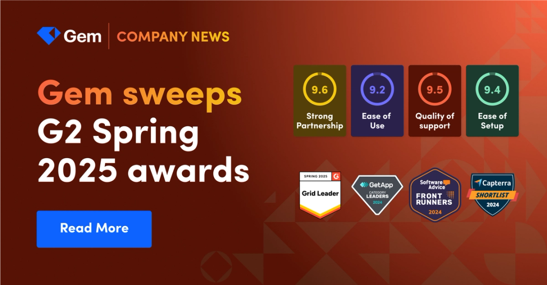 Gem wins 24 G2 Spring 2025 awards