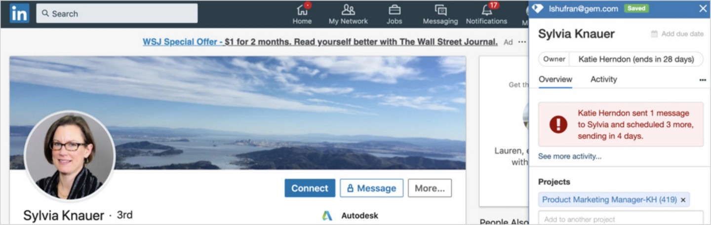 Linkedin Sidebar Activity