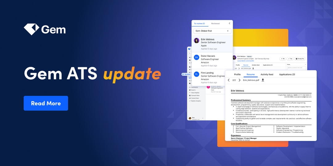 Gem ATS progress report 2: now ready for startups and small businesses