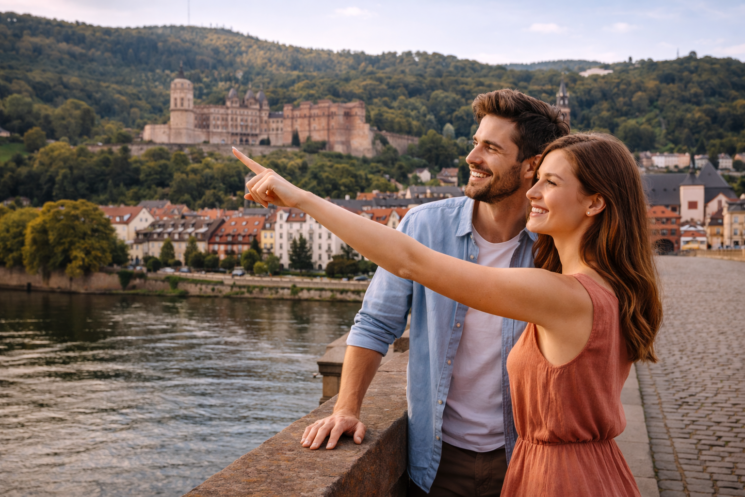 Luggage storage in Heidelberg - Couple experiences the city without luggage