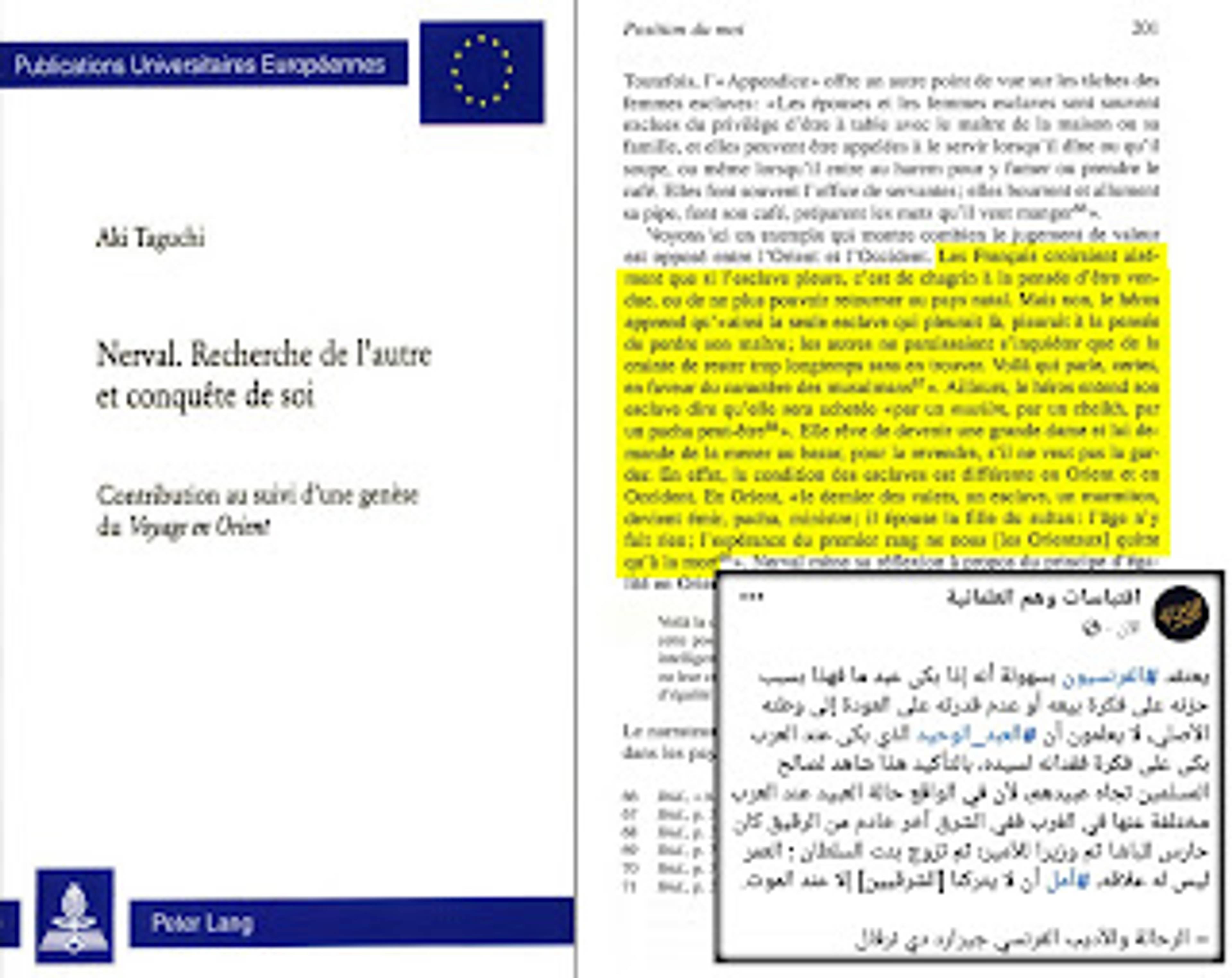 الرحالة الفرنسي الشهير جيرارد دي نرفال الذي عاش عند العرب فترة قائلاً في كتابه: