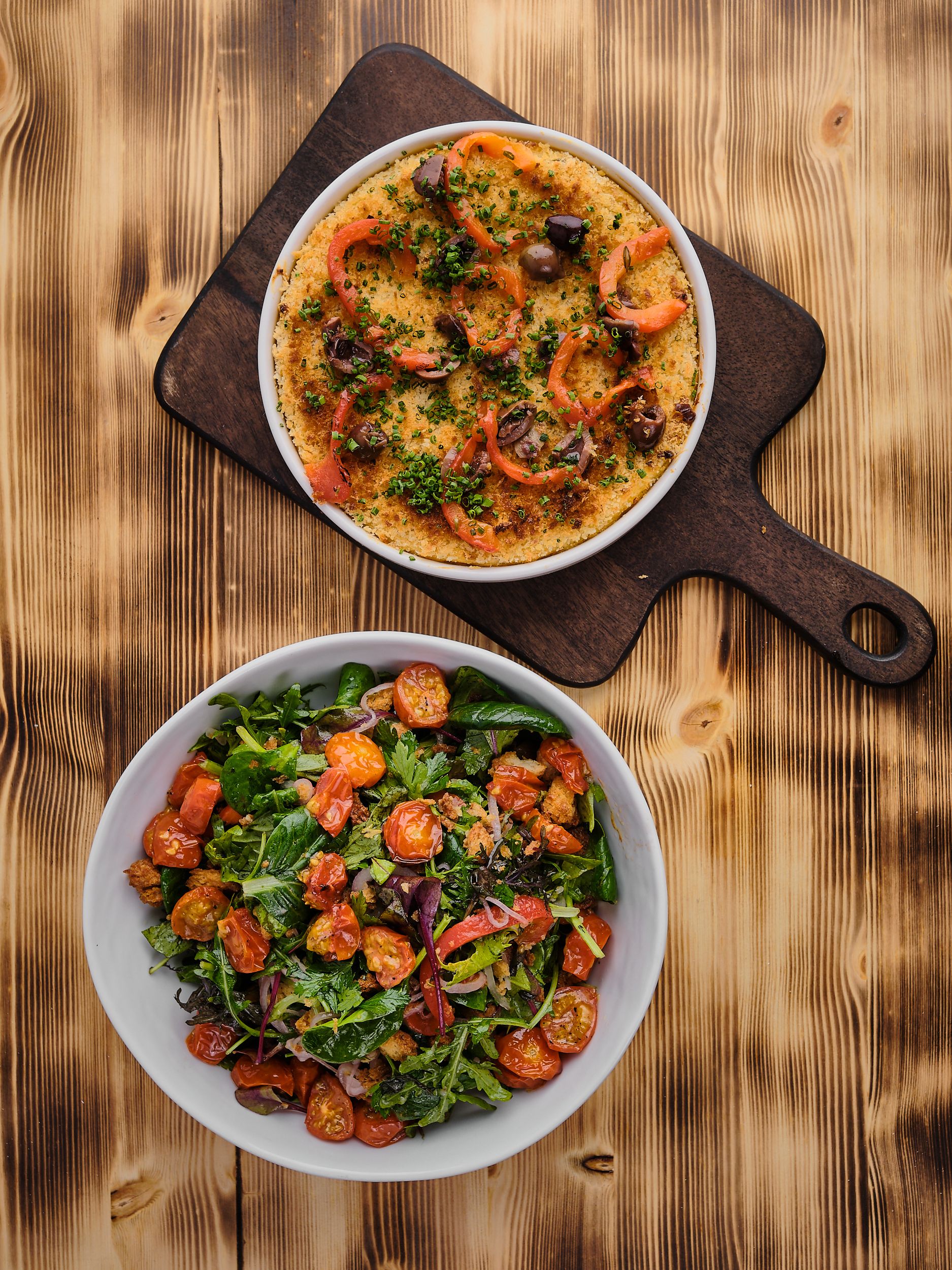 Klippfiskgrateng med panzanella