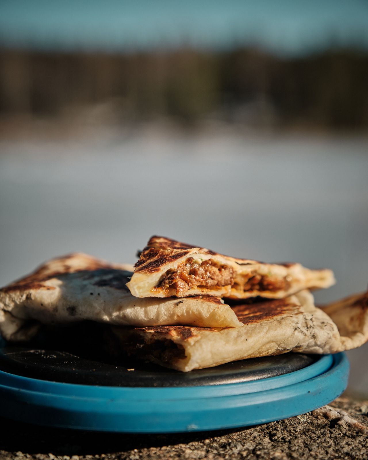 Calzone stekt på bål