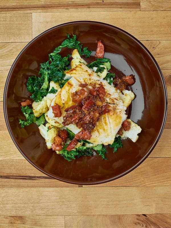 Torsk, blomkål og bacon