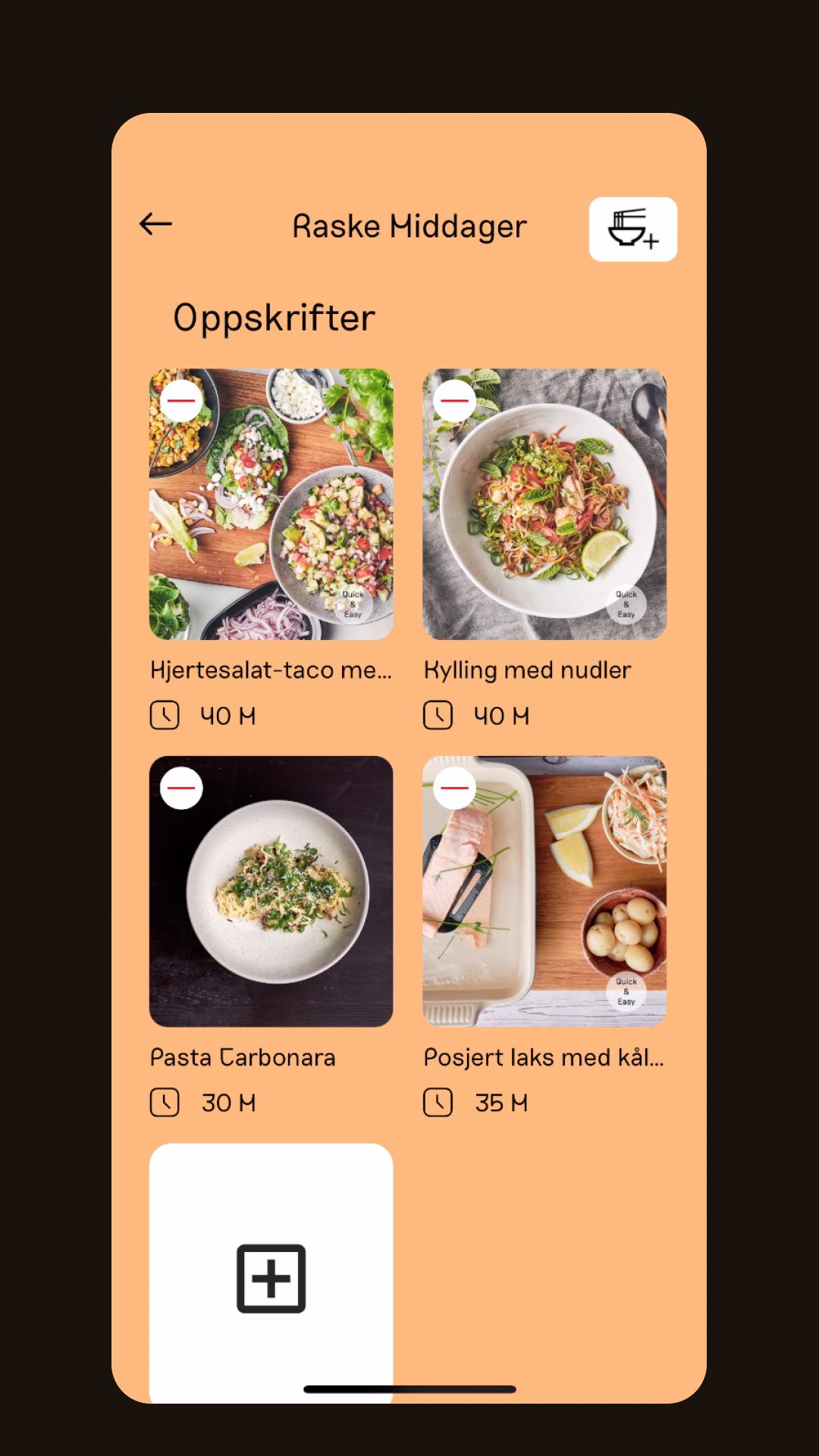 Ukemenyen kan endres etter dine ønsker