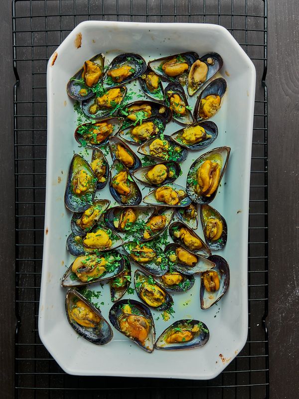 Gratinerte blåskjell