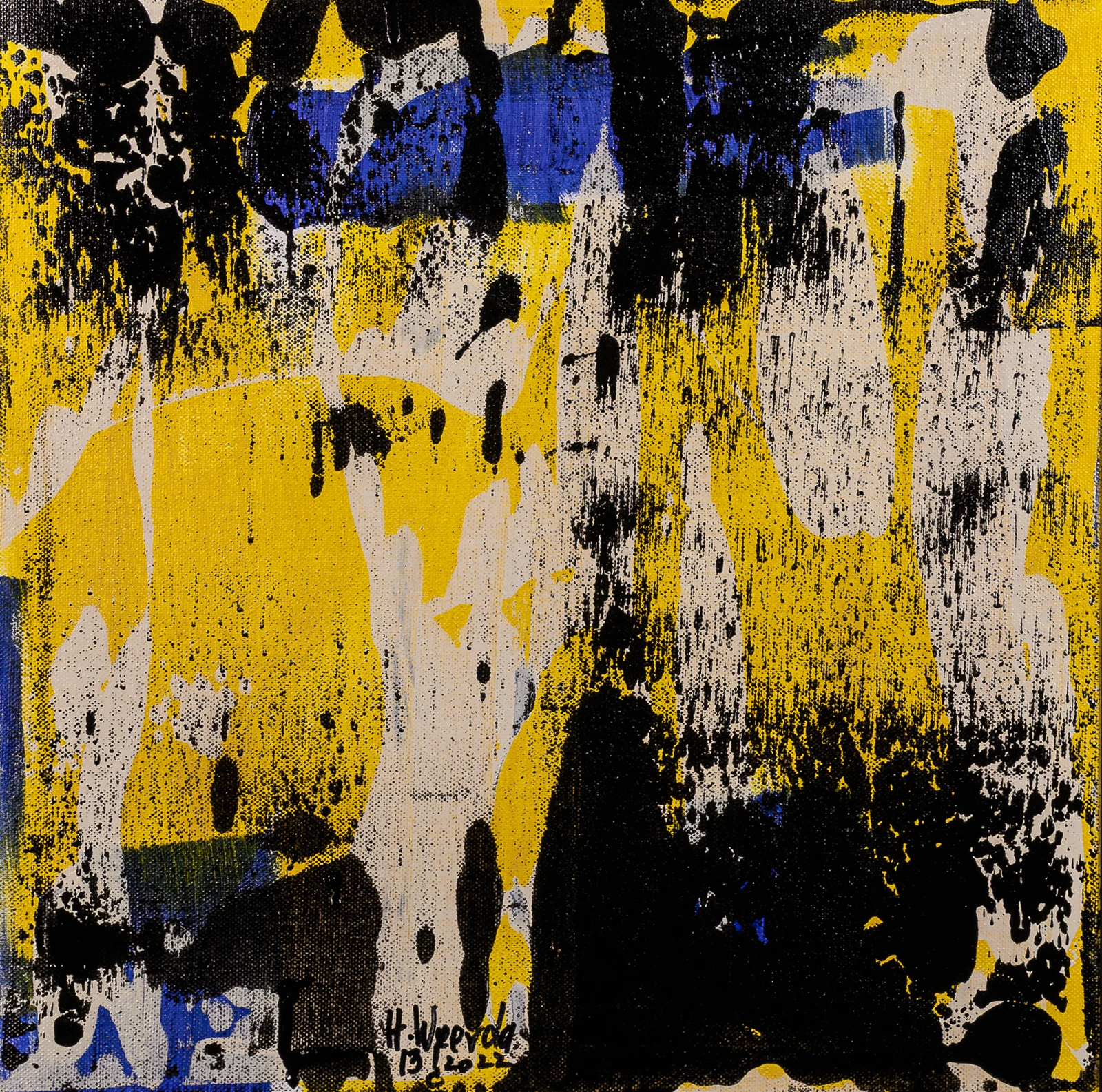Schwarz-Gelb-Blau geflügelt
