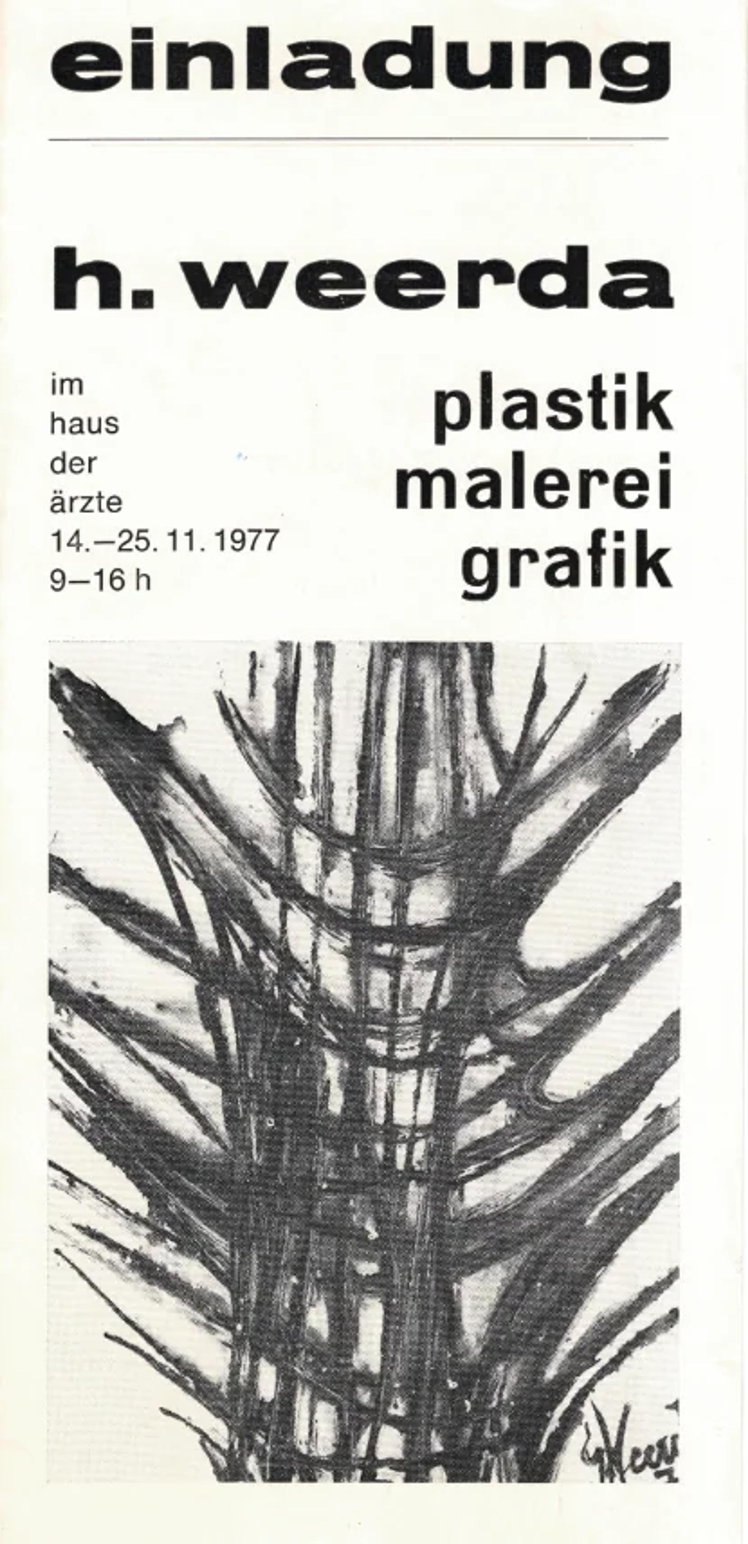 Einladung zur Ausstellung von Hilko Weerda im Haus der Ärzte, Freiburg, 1977
