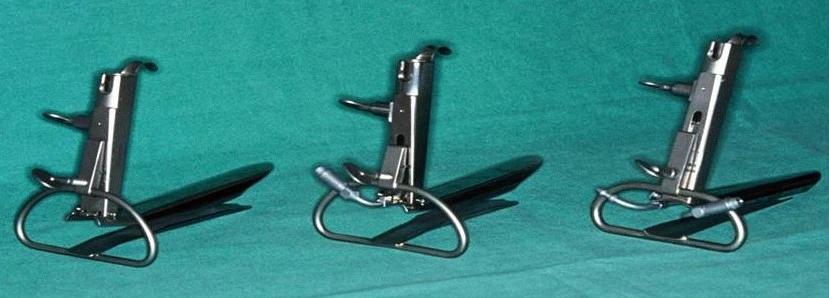Later version of the Weerda distending laryngoscope developed by Storz for clinical use.