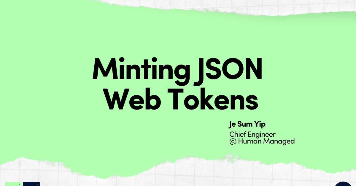 Minting JSON Web Tokens (JWTs)
