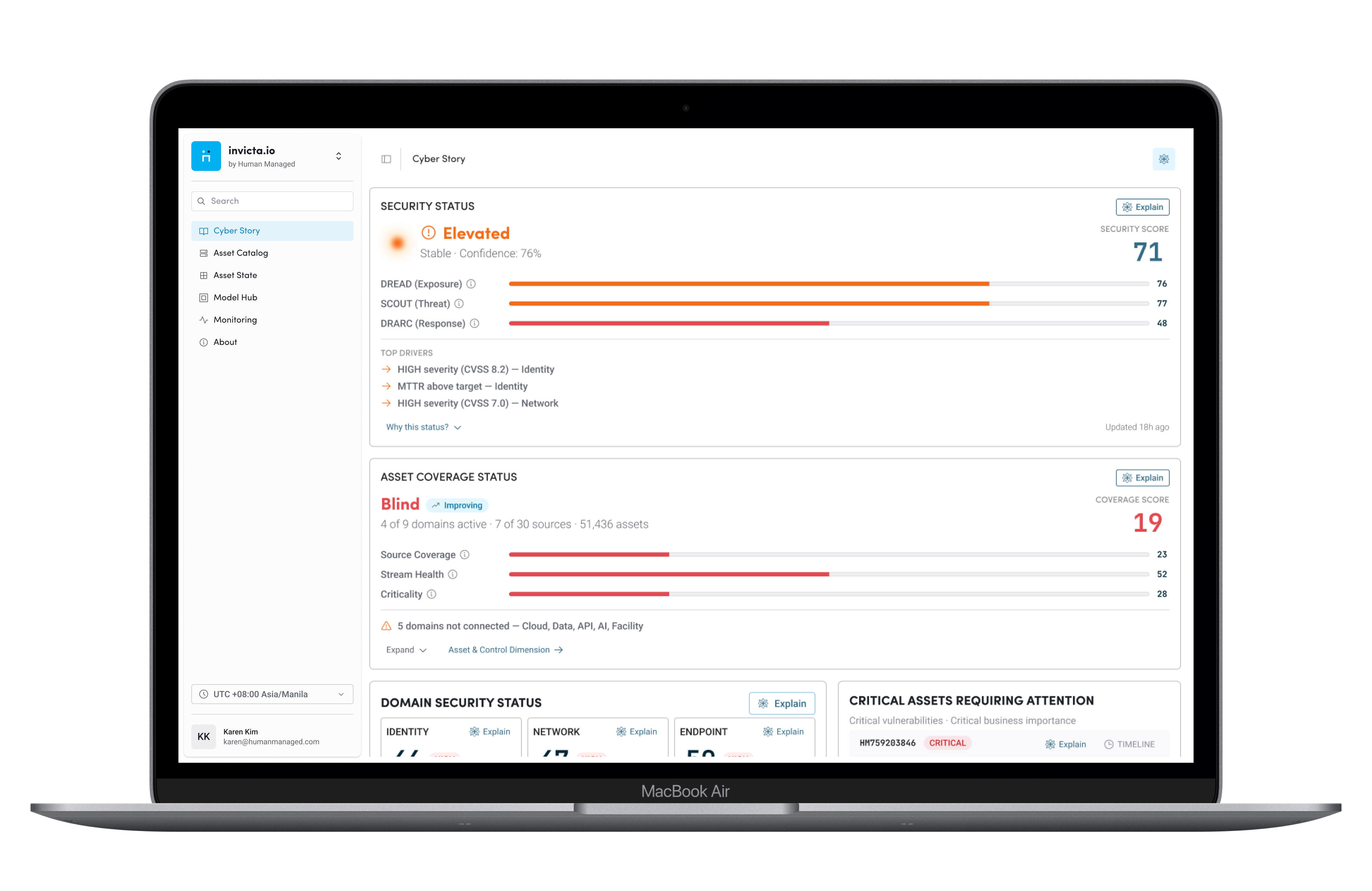 Cyber Story dashboard
