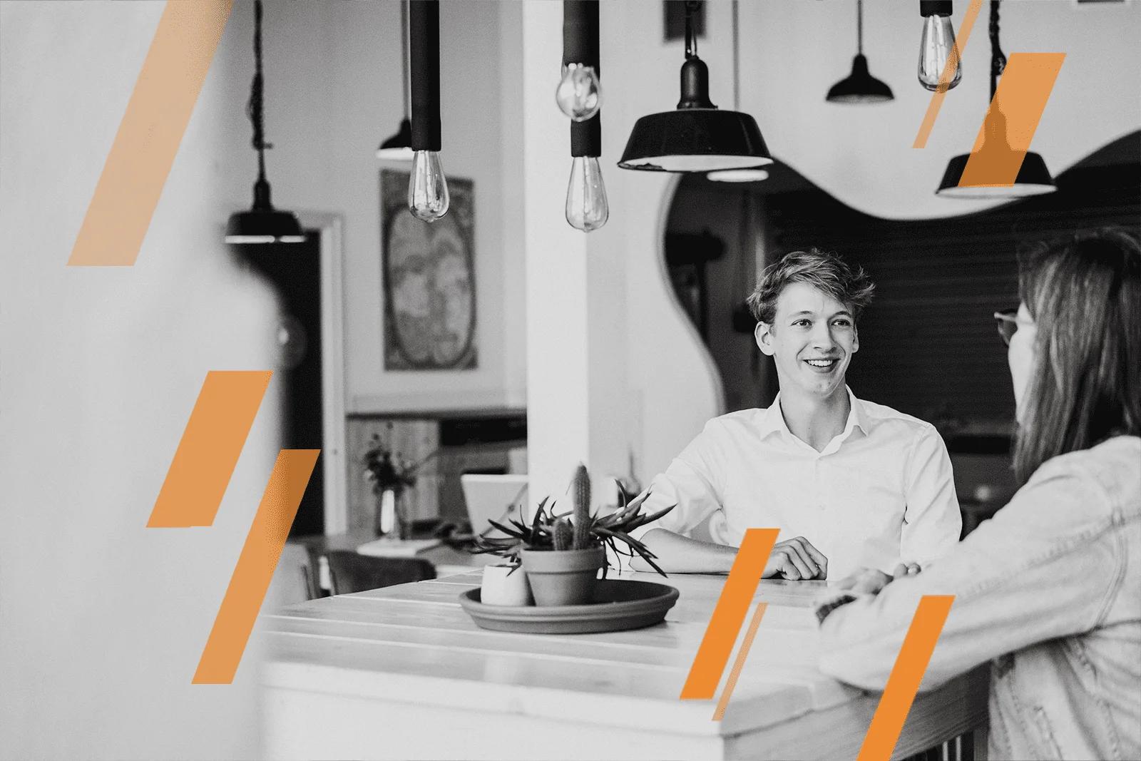 employees talking in a meeting 