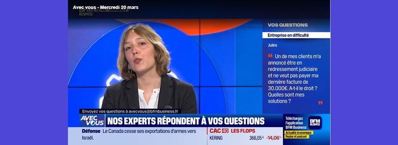 BFM Business #Avec vous - Intervention de Marguerite Schaetz, expert en droit des entreprises en difficulté