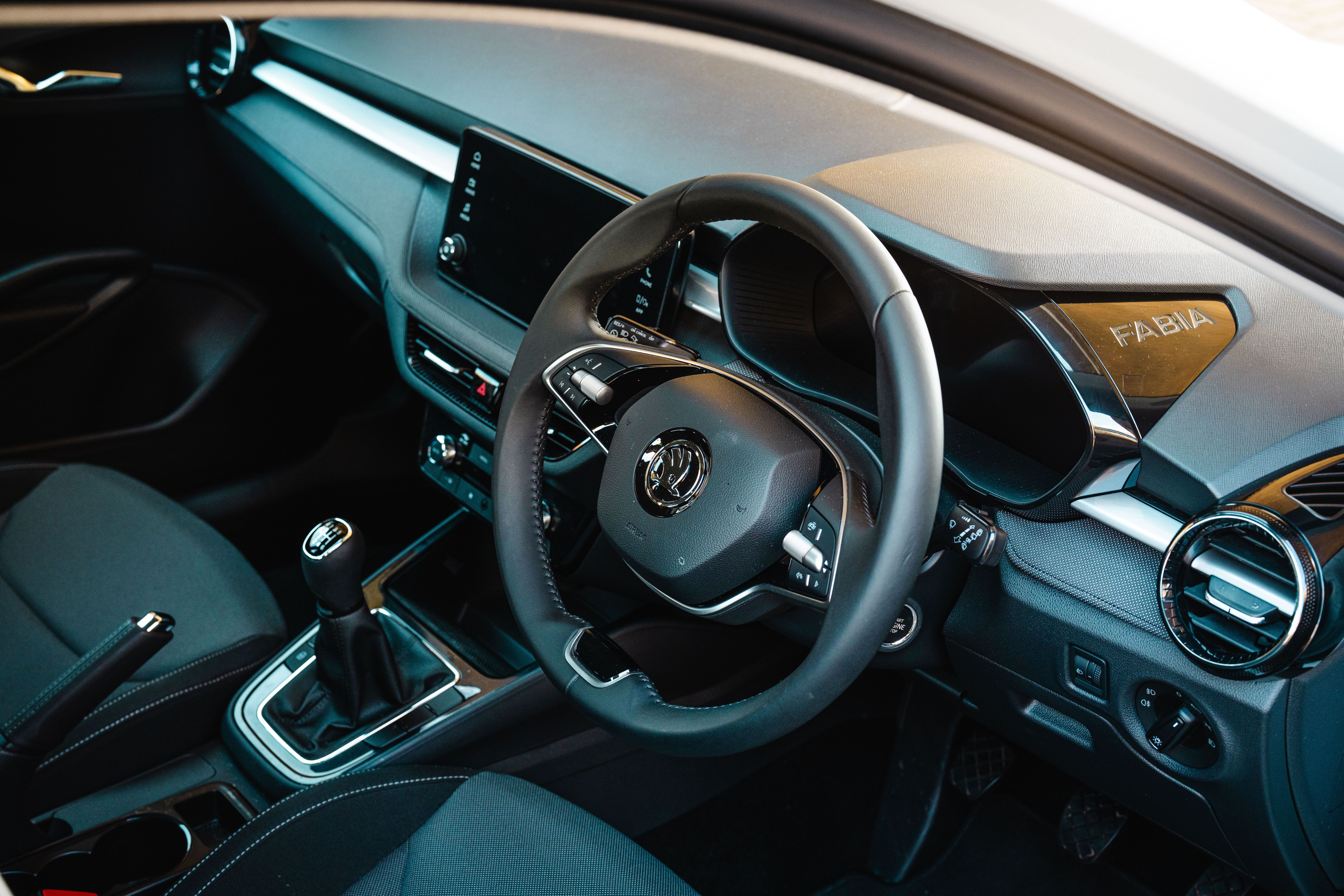 A car's steering wheel 