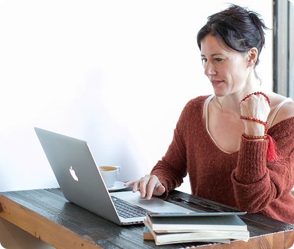 women in front of laptop