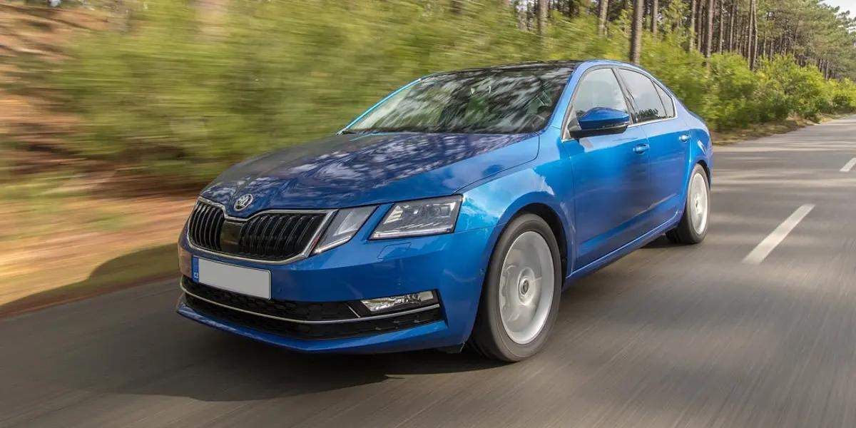 blue car on the road