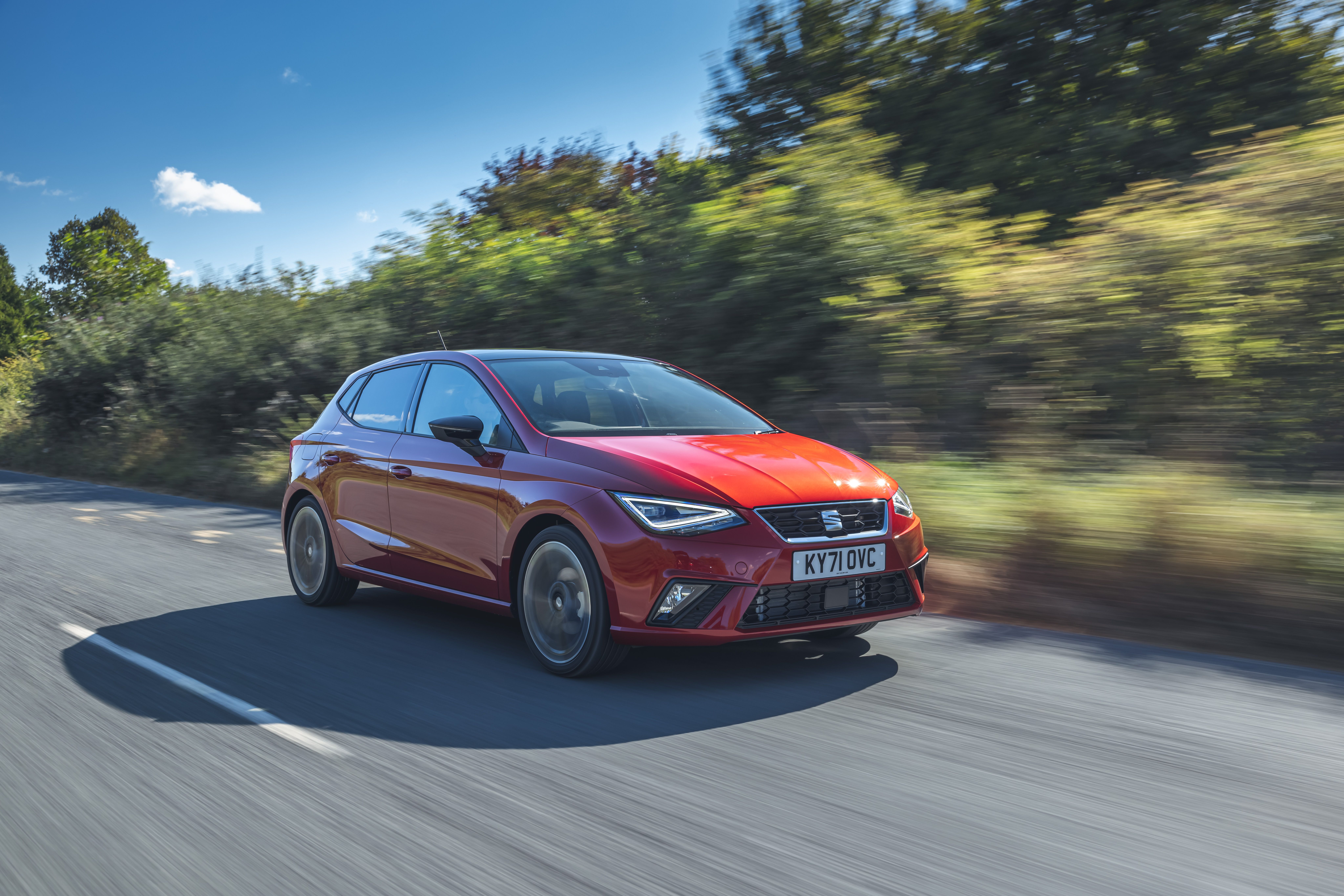 Red Seat Ibiza driving