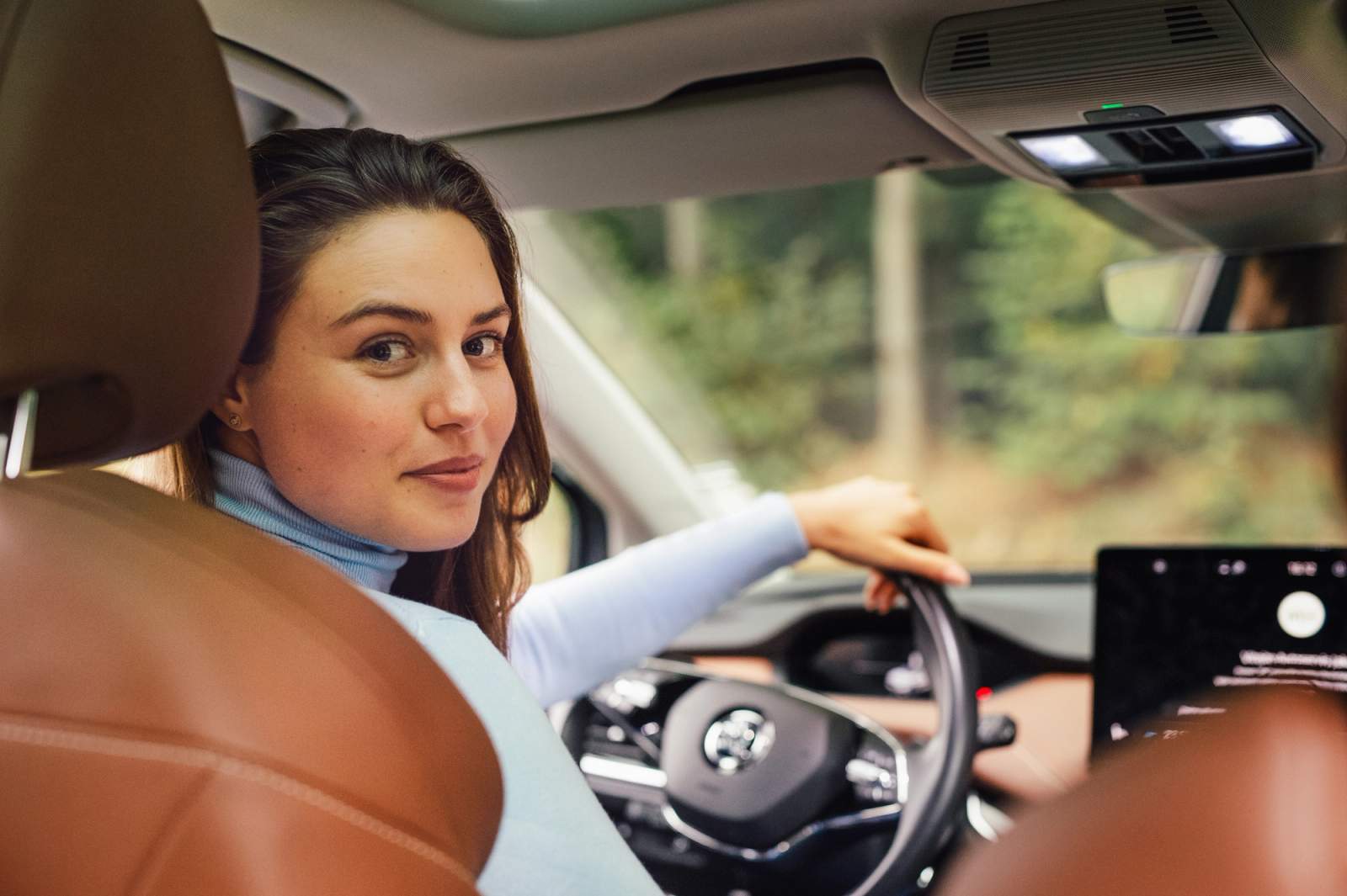woman in car