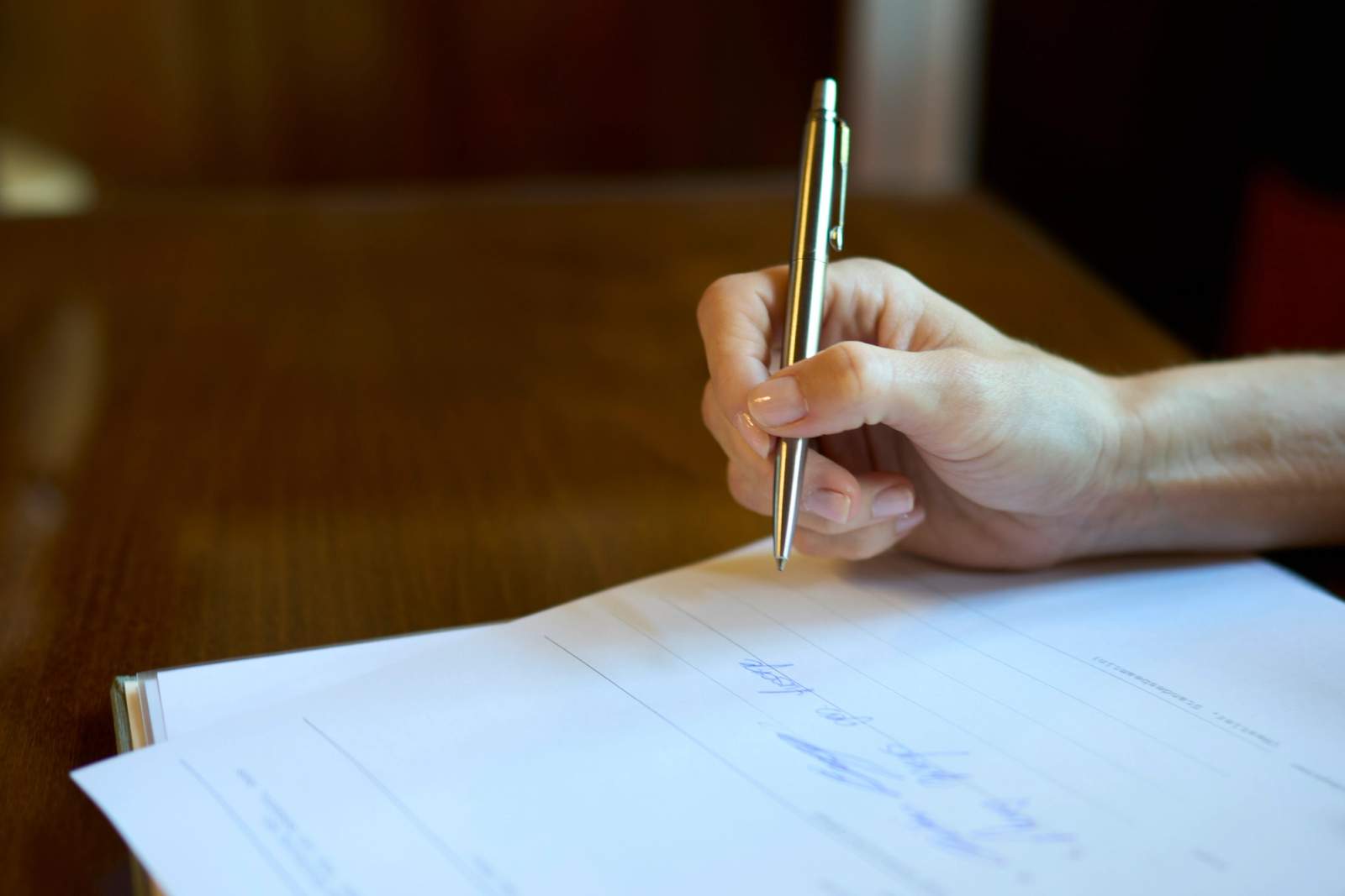 Hand signing agreement