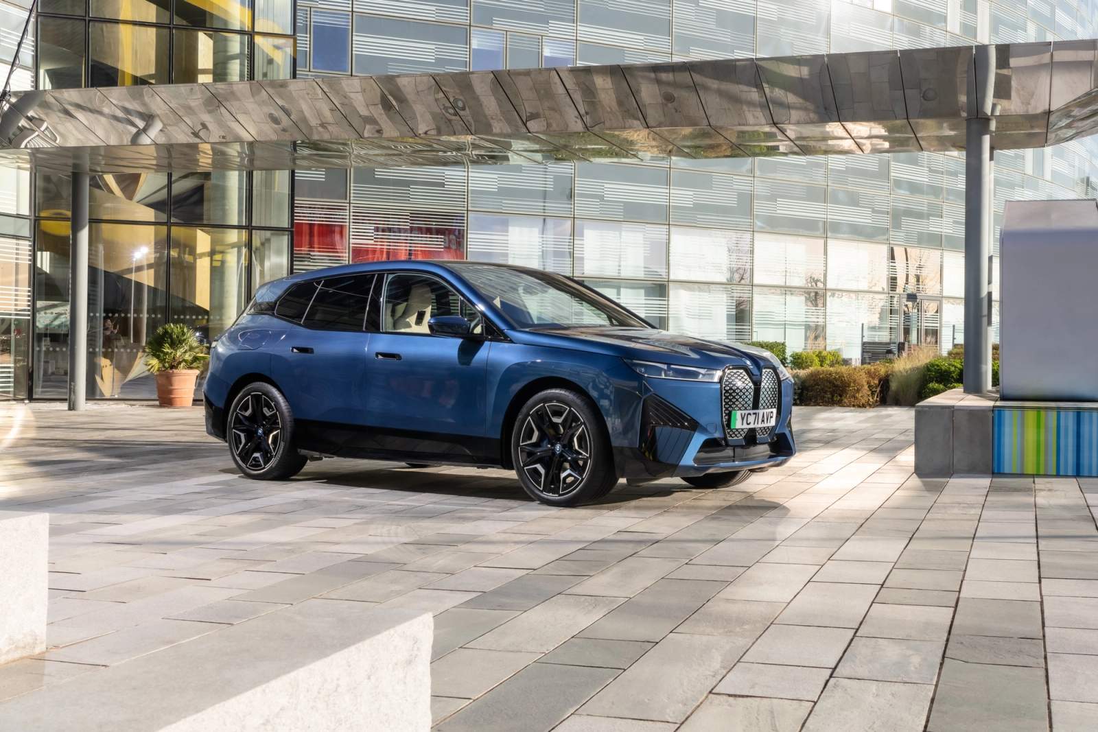 Blue BMW iX
