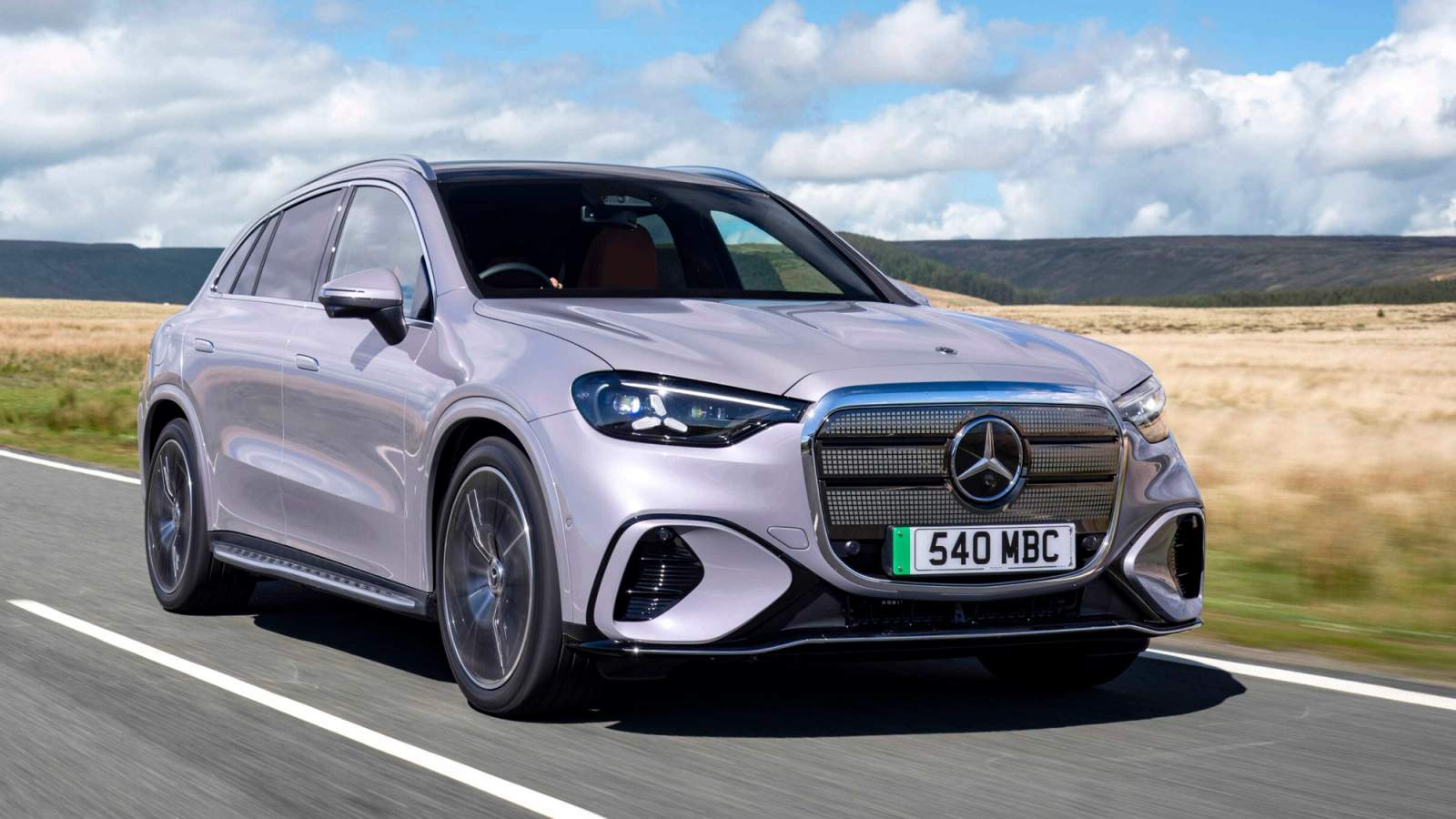 Mercedes GLC driving along a country road