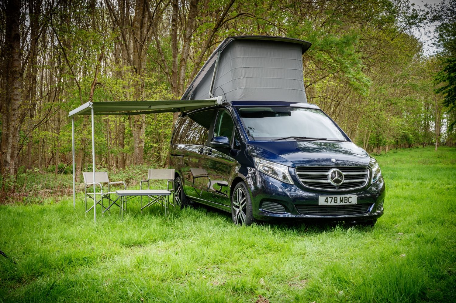 Blue Mercedes V-Class Marco Polo