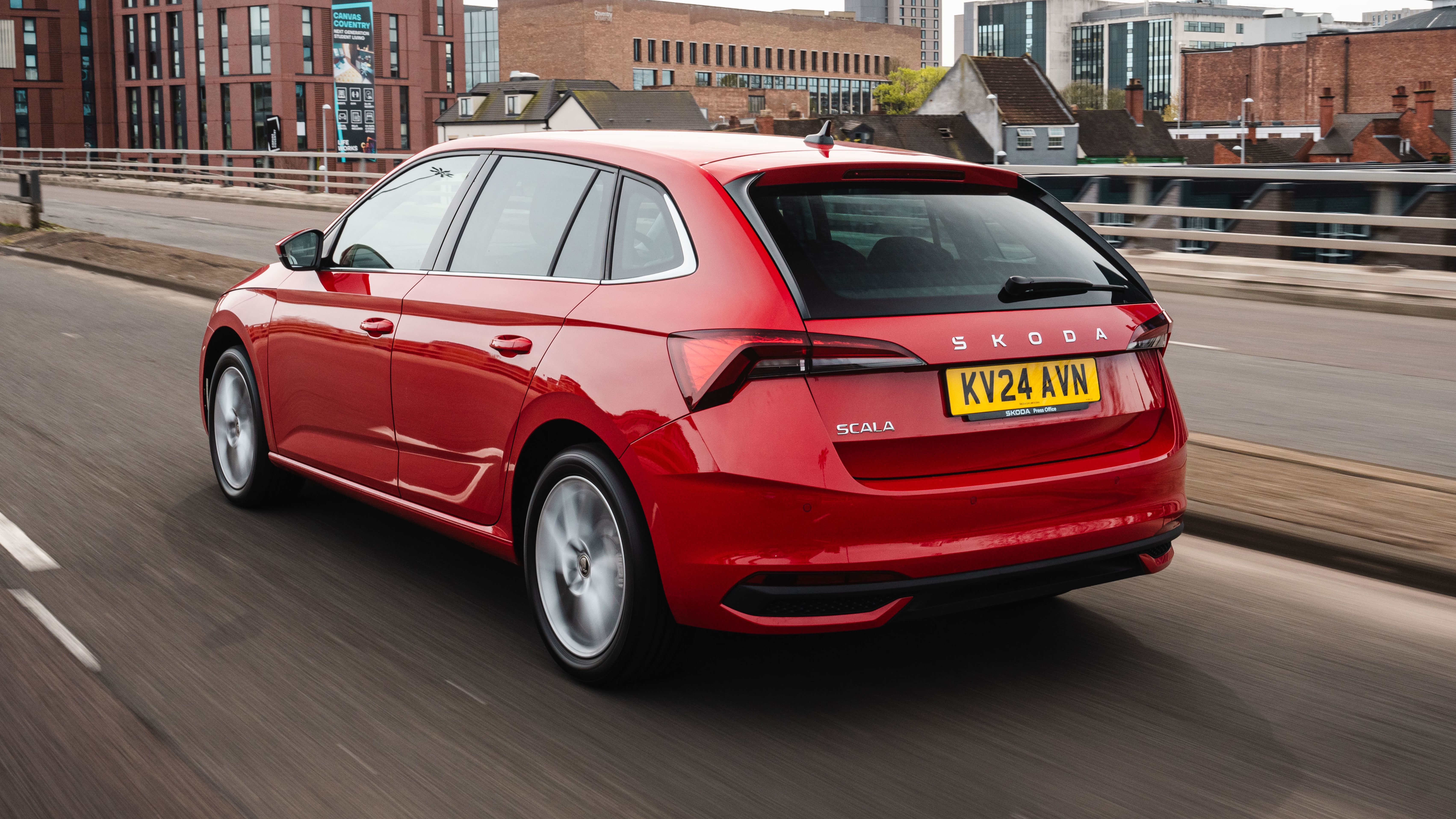 Skoda Scala driving rear