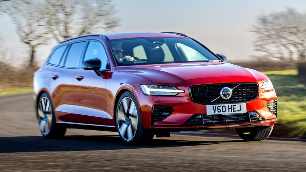 Volvo V60 driving around a corner