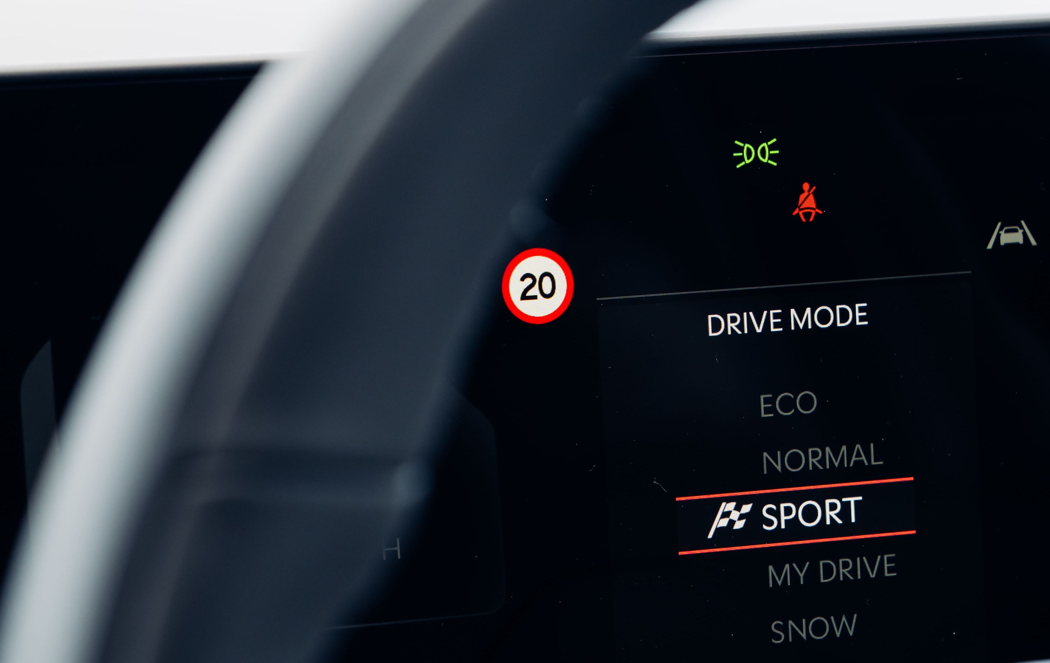 Traffic sign on driver's display