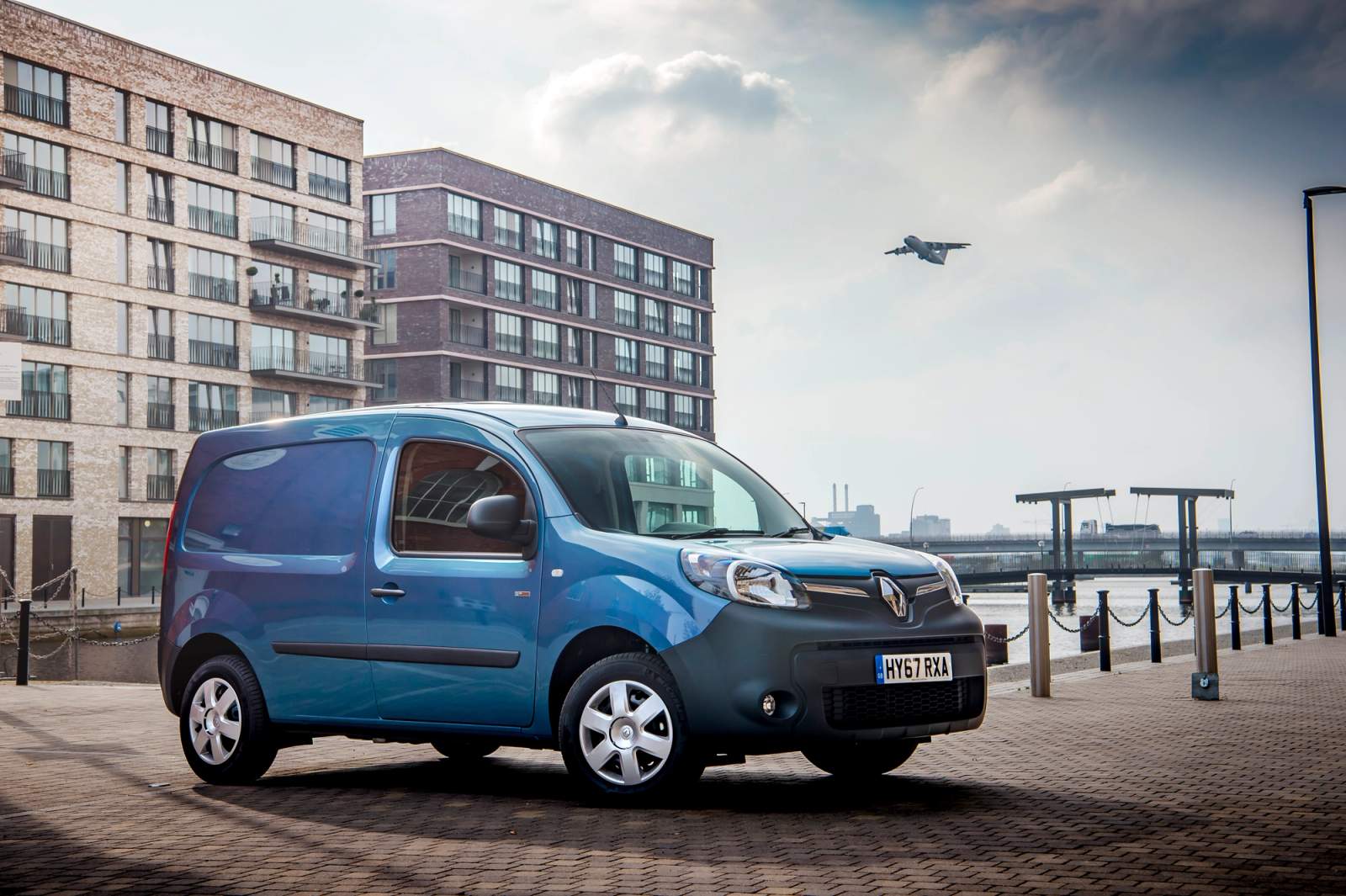 blue van parked 