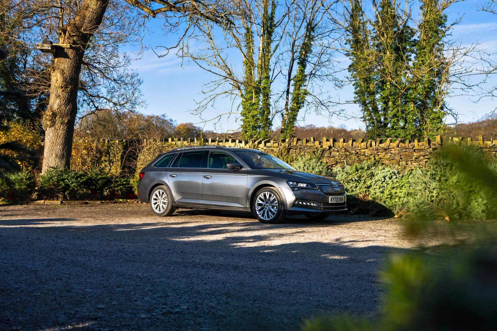Grey Skoda Superb Estate