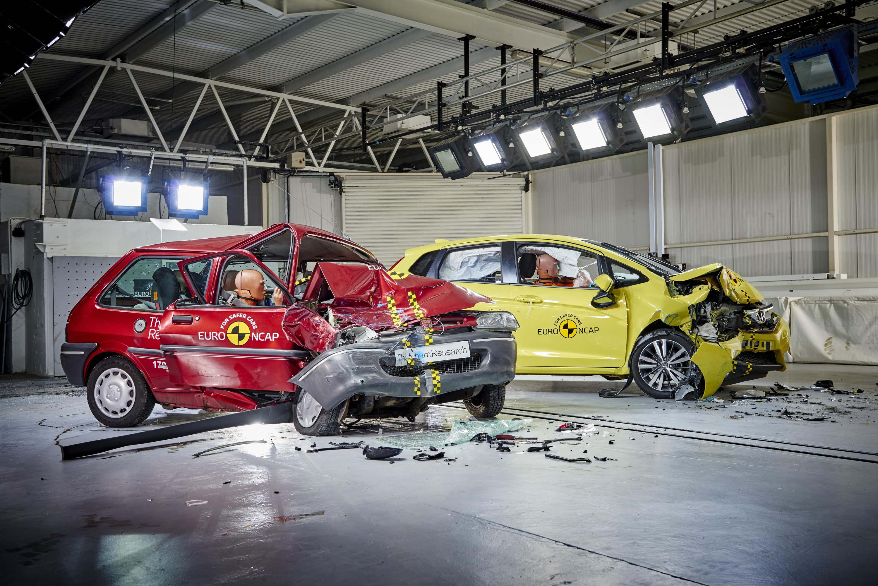 Rover 100 and Honda Jazz crash tests