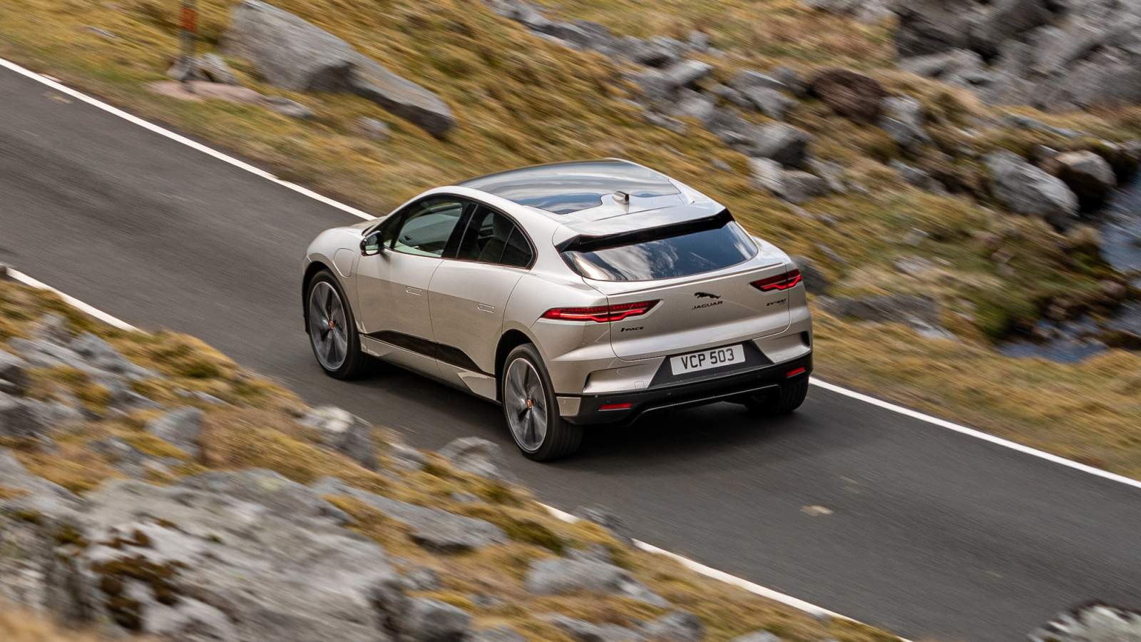 Jaguar I-Pace driving rear