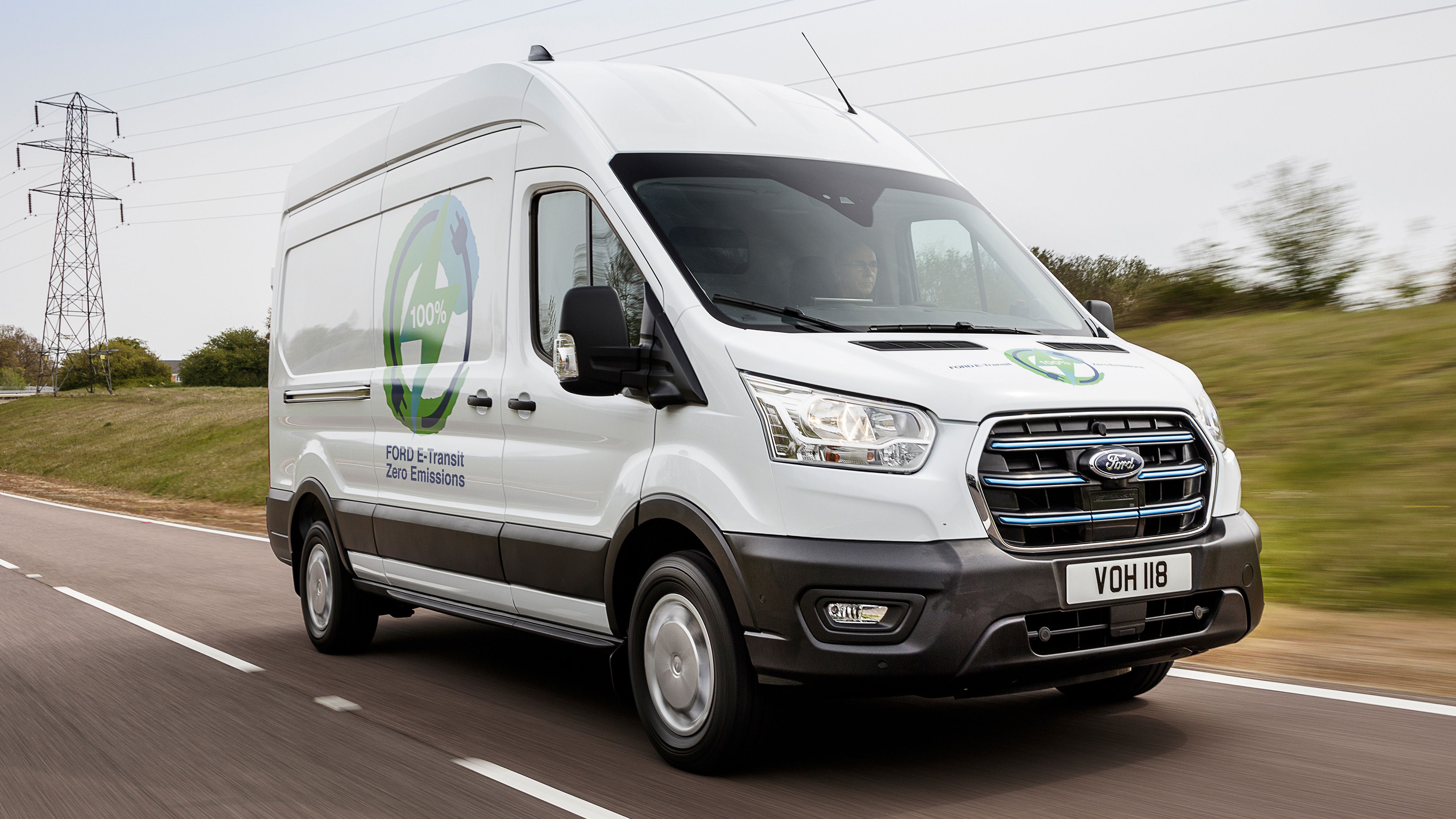 Ford E-Transit driving