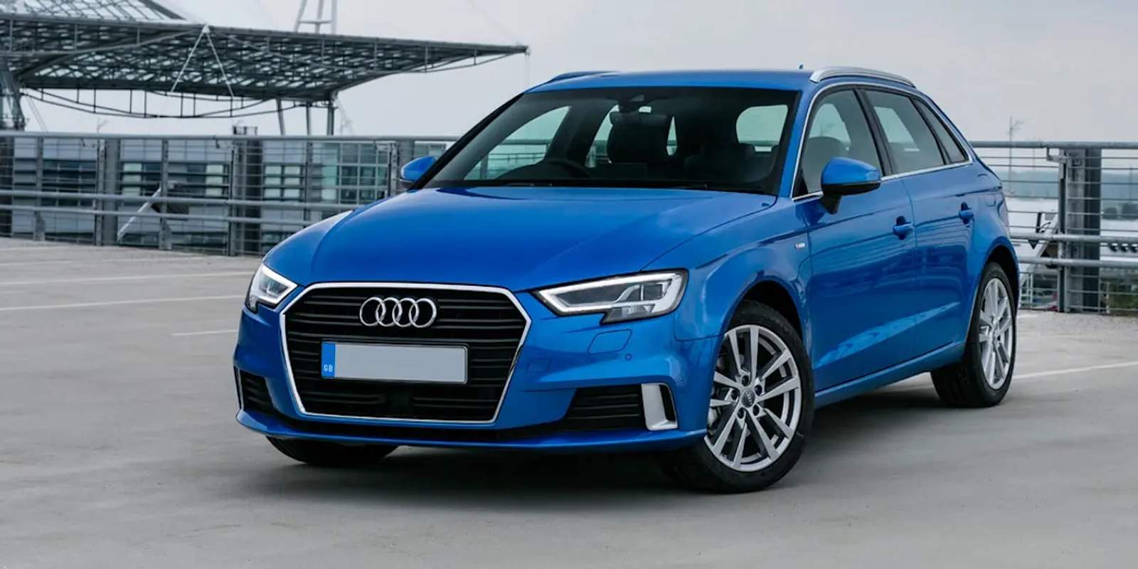 blue car parked