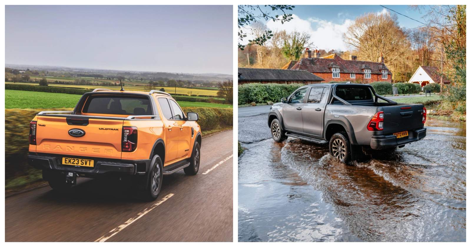ford ranger and toyota hilux rear