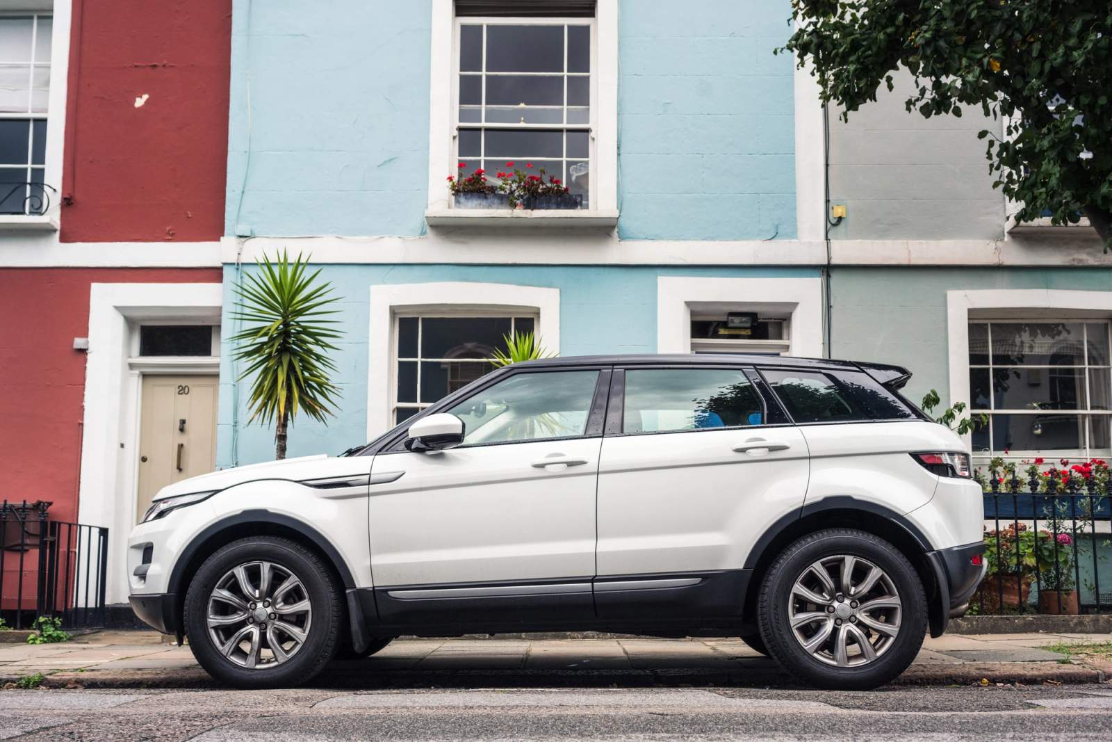 white car parked