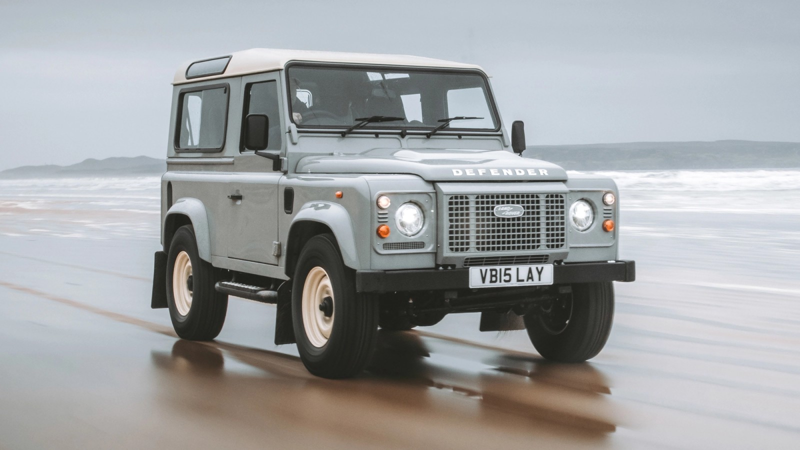 Land Rover Defender front driving