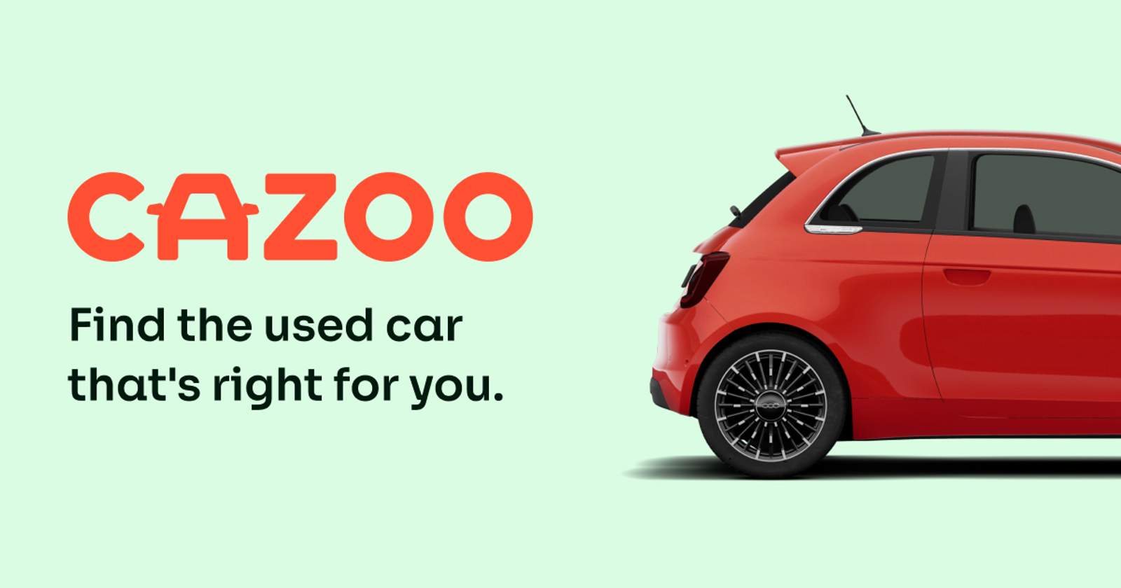 Cazoo banner with logo and car