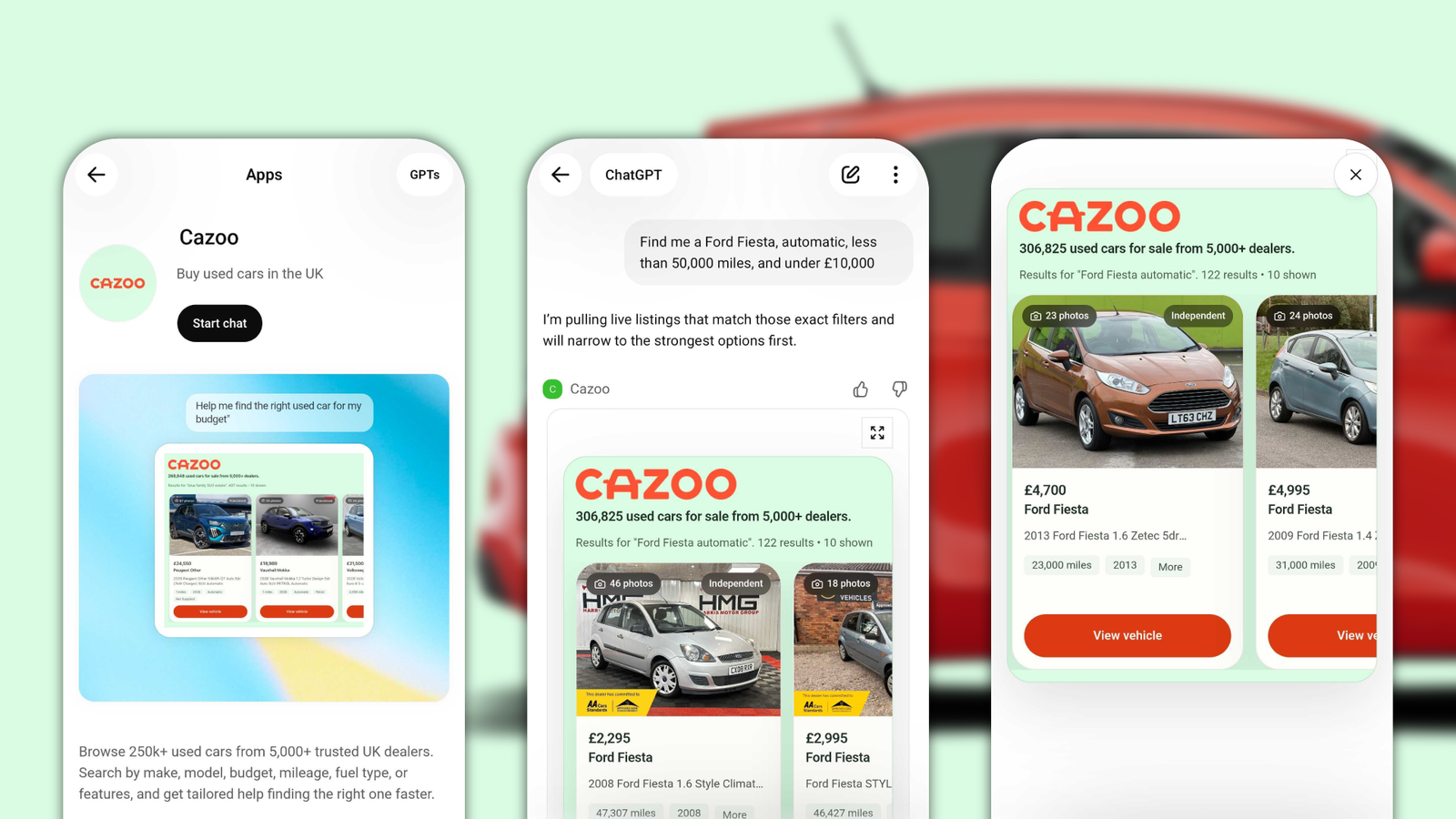 Cazoo now in ChatGPT