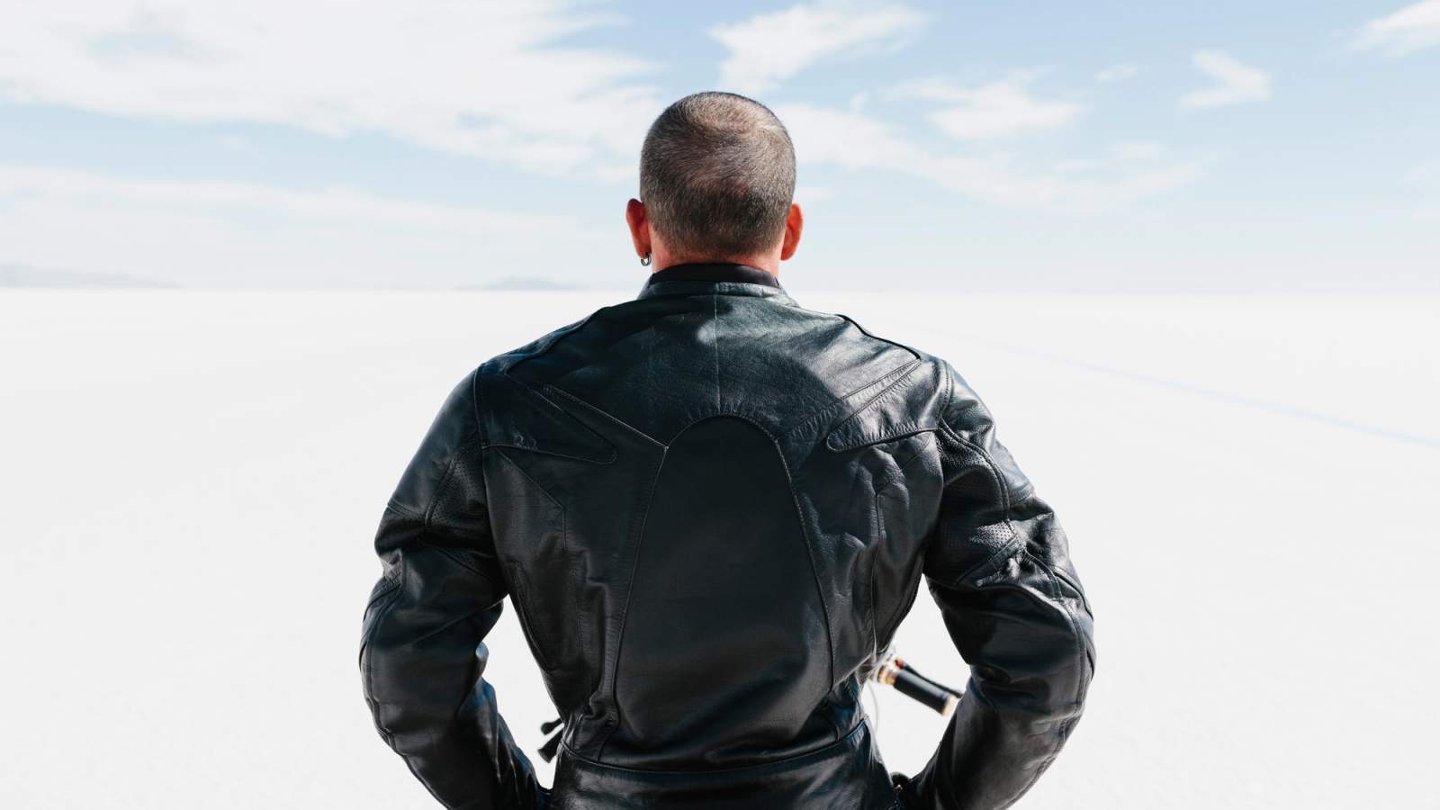 Man with motorbike back protector