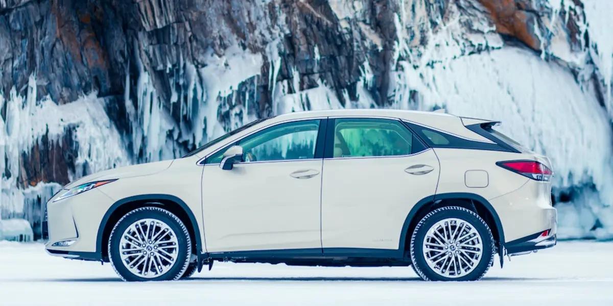 white car parked in the snow