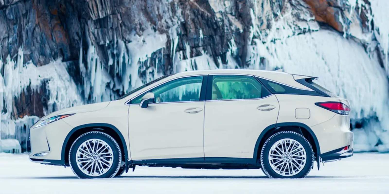 white car parked in the snow