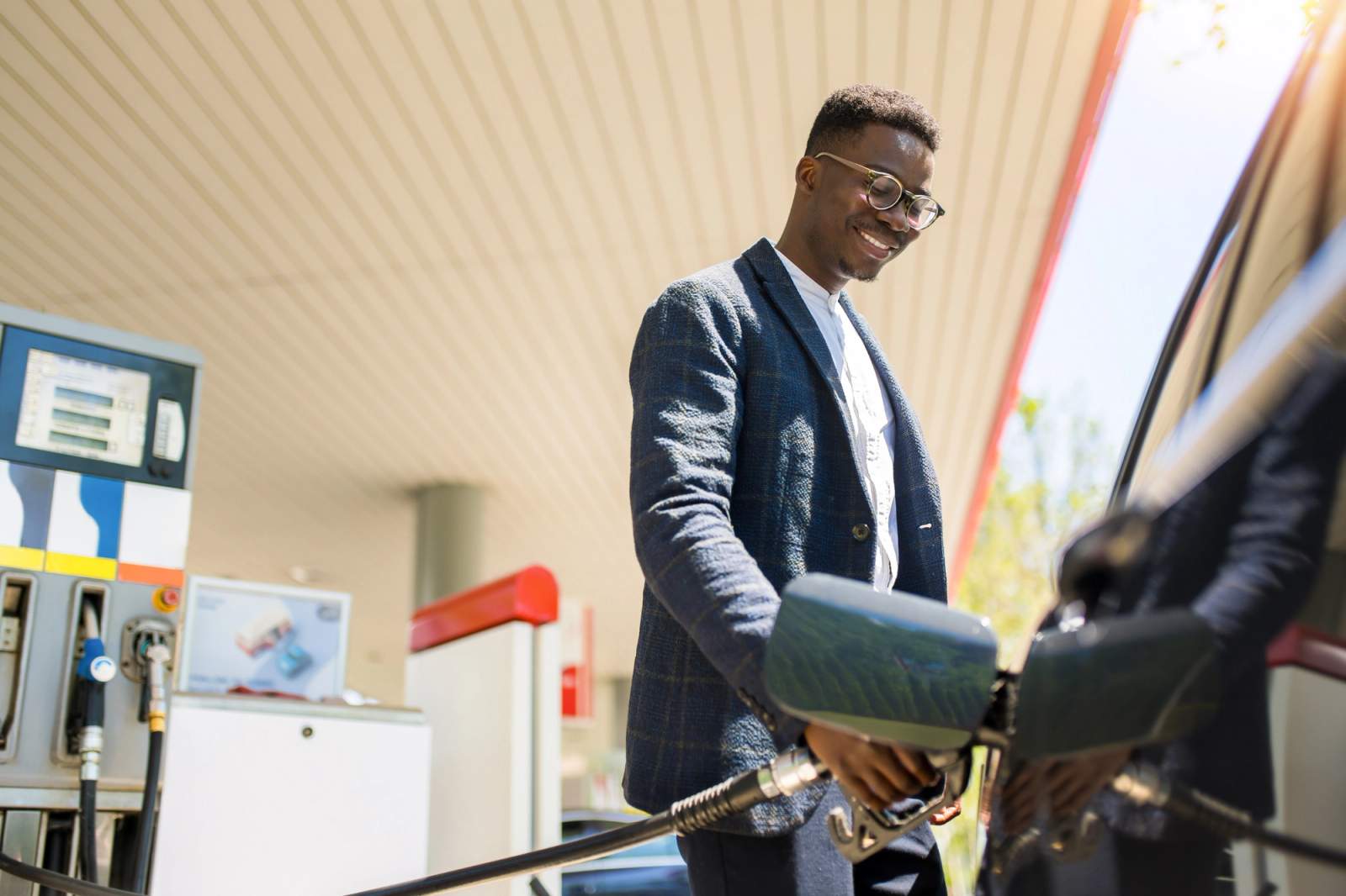man at pump
