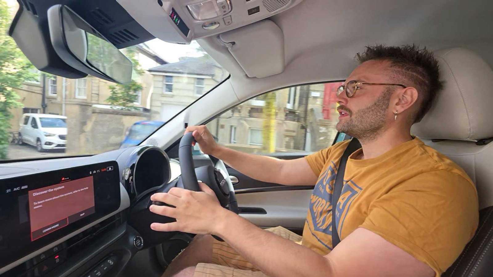 Charlie Harvey driving the Fiat 600