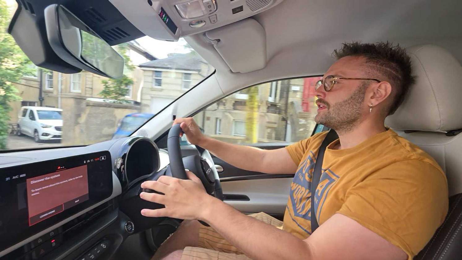 Charlie Harvey driving the Fiat 600