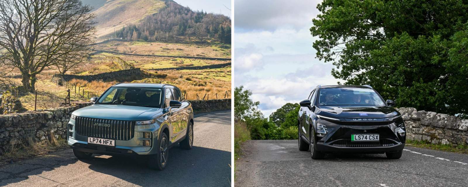 Jaecoo 7 and Omoda 5 driving in the countryside