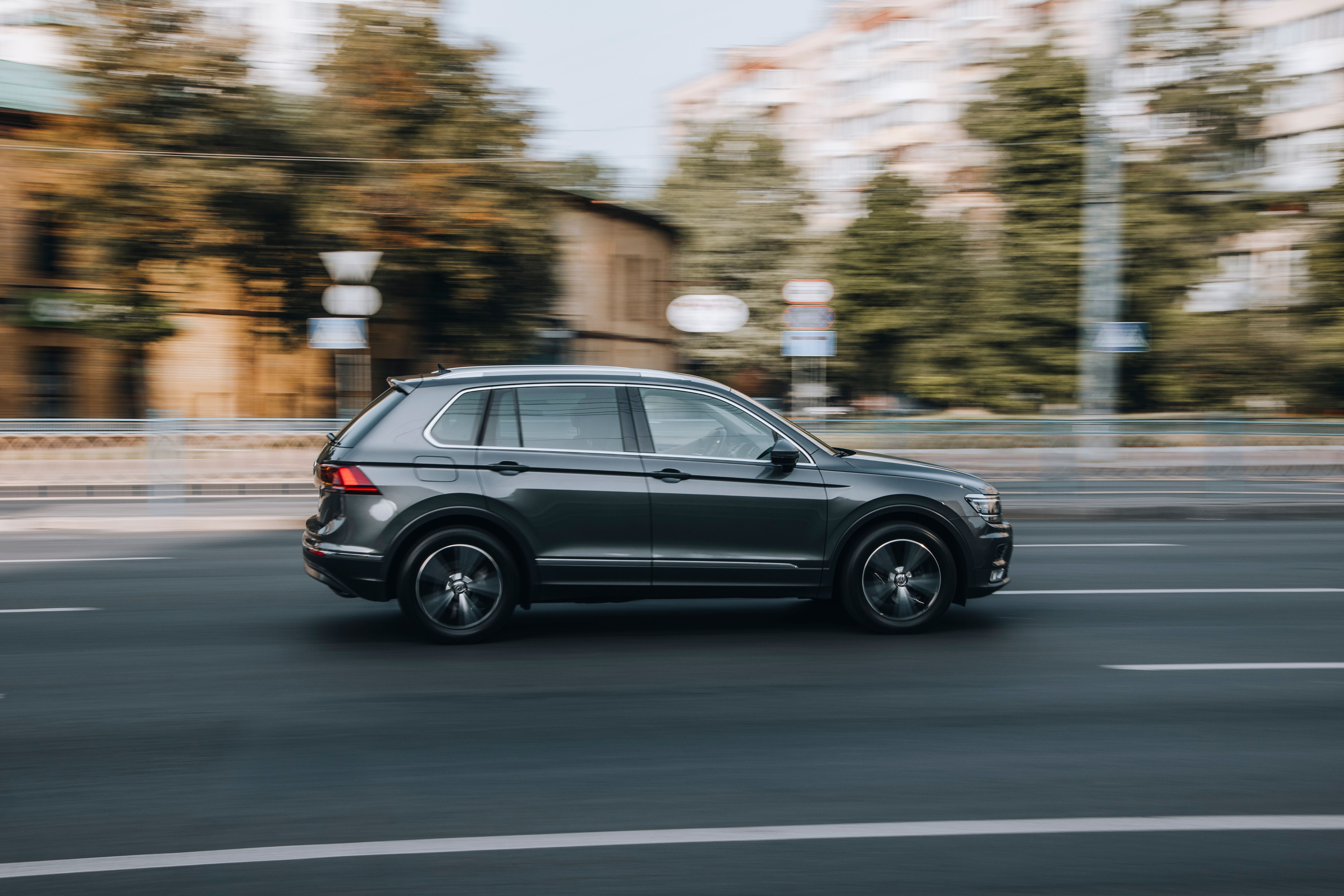 black car in the city